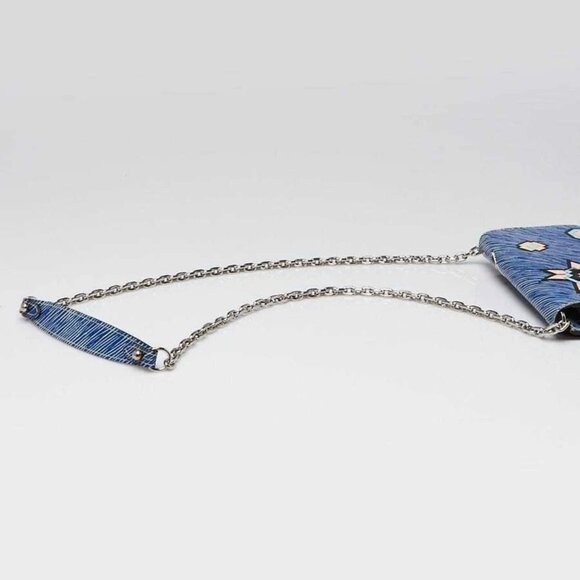 Louis Vuitton Blue Denim Aztec Epi Leather Twist Wallet on Chain Bag - Picture 11 of 12